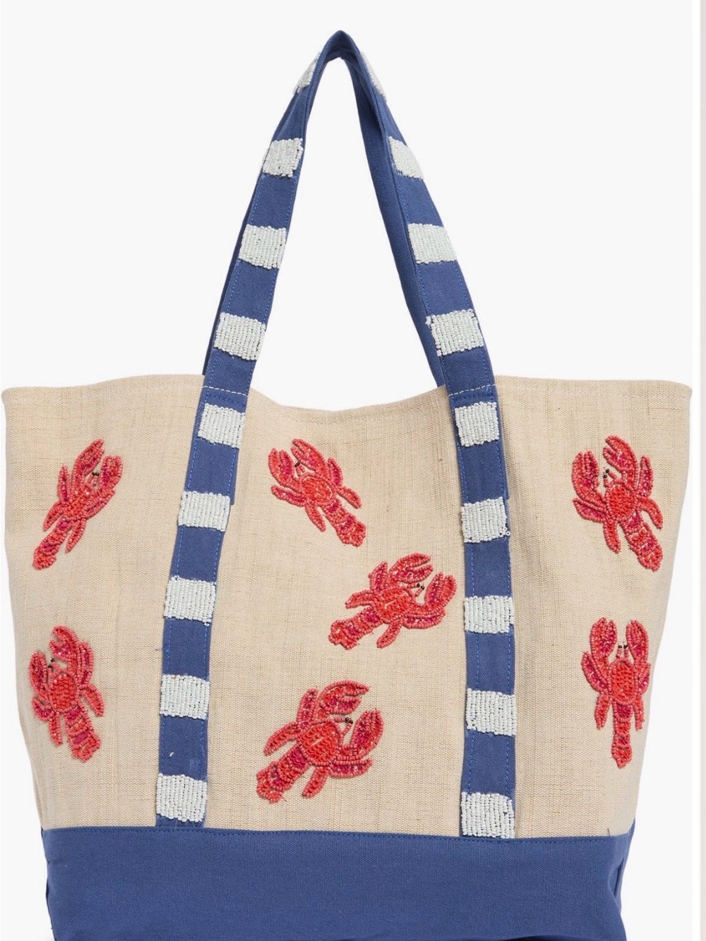 NIB Collection XIIX Lobster Beaded Canvas Tote
